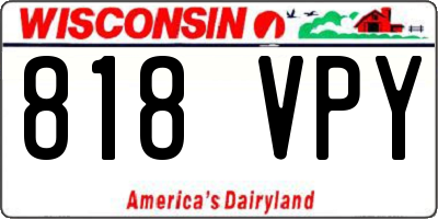 WI license plate 818VPY