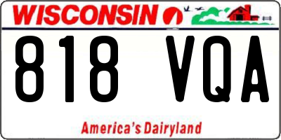 WI license plate 818VQA