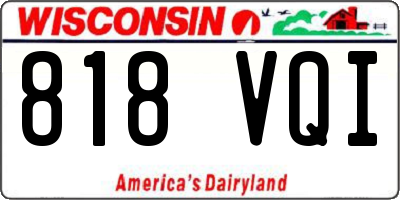 WI license plate 818VQI