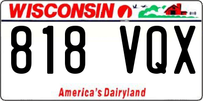 WI license plate 818VQX