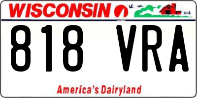 WI license plate 818VRA