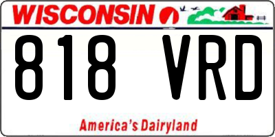 WI license plate 818VRD