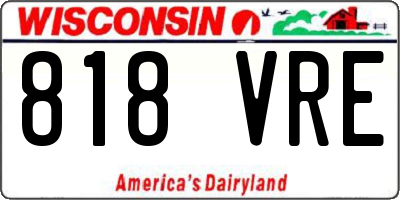 WI license plate 818VRE