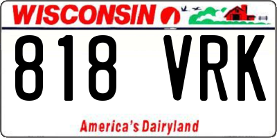 WI license plate 818VRK