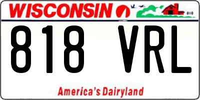 WI license plate 818VRL