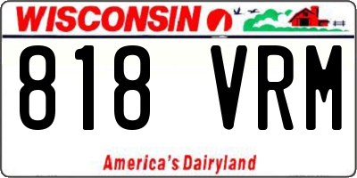 WI license plate 818VRM
