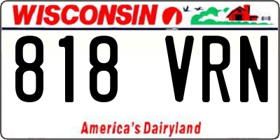 WI license plate 818VRN