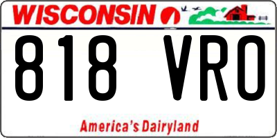 WI license plate 818VRO