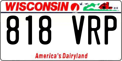 WI license plate 818VRP