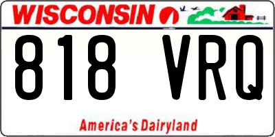 WI license plate 818VRQ