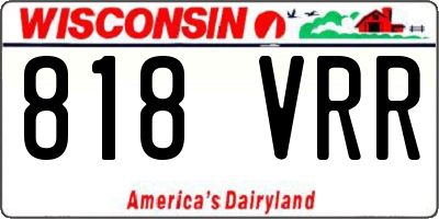 WI license plate 818VRR