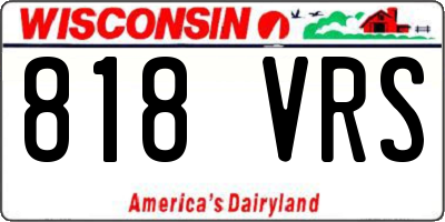 WI license plate 818VRS
