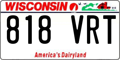WI license plate 818VRT