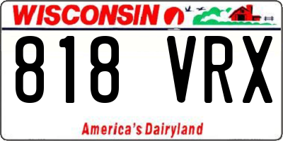 WI license plate 818VRX