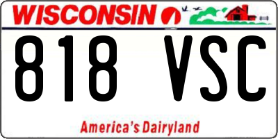 WI license plate 818VSC