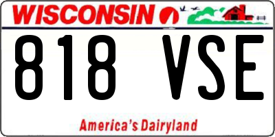 WI license plate 818VSE