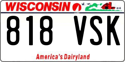 WI license plate 818VSK
