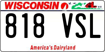 WI license plate 818VSL