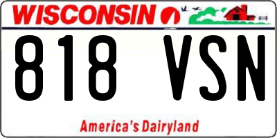 WI license plate 818VSN