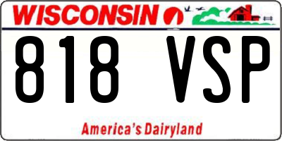 WI license plate 818VSP
