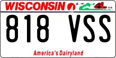 WI license plate 818VSS