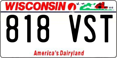 WI license plate 818VST