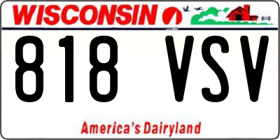 WI license plate 818VSV