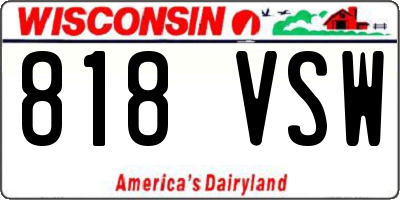 WI license plate 818VSW