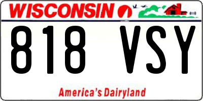 WI license plate 818VSY