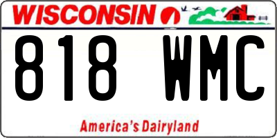 WI license plate 818WMC