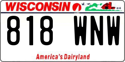 WI license plate 818WNW