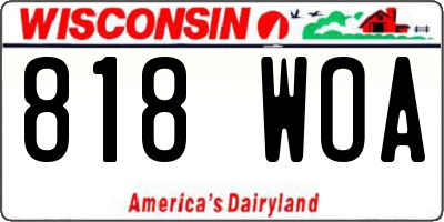WI license plate 818WOA