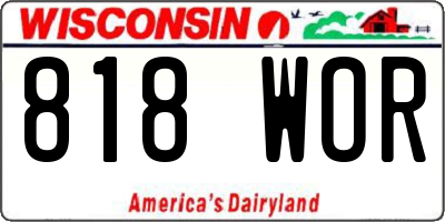 WI license plate 818WOR