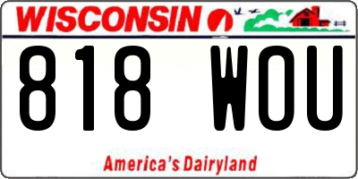 WI license plate 818WOU
