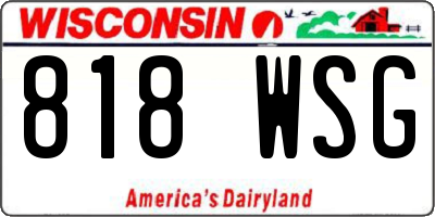 WI license plate 818WSG