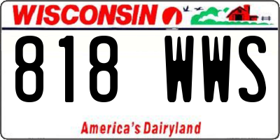 WI license plate 818WWS