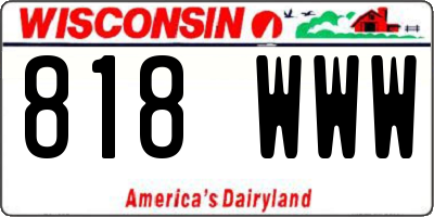 WI license plate 818WWW