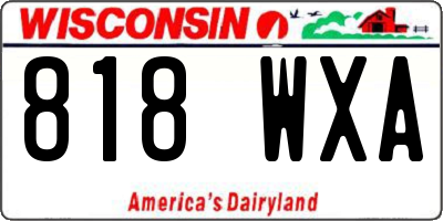WI license plate 818WXA