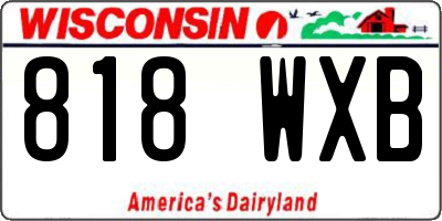 WI license plate 818WXB