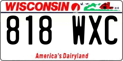 WI license plate 818WXC