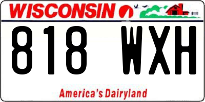 WI license plate 818WXH