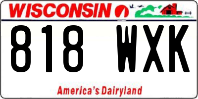 WI license plate 818WXK
