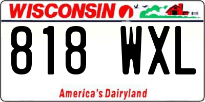 WI license plate 818WXL