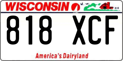 WI license plate 818XCF