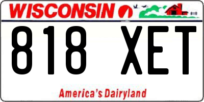 WI license plate 818XET