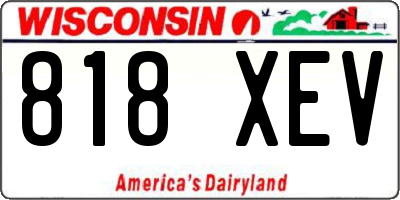 WI license plate 818XEV
