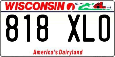 WI license plate 818XLO