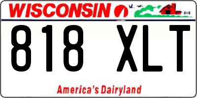 WI license plate 818XLT