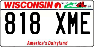 WI license plate 818XME
