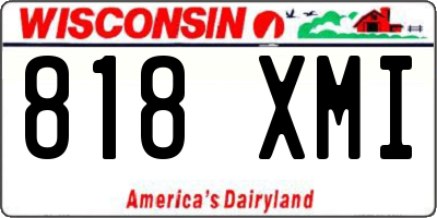 WI license plate 818XMI